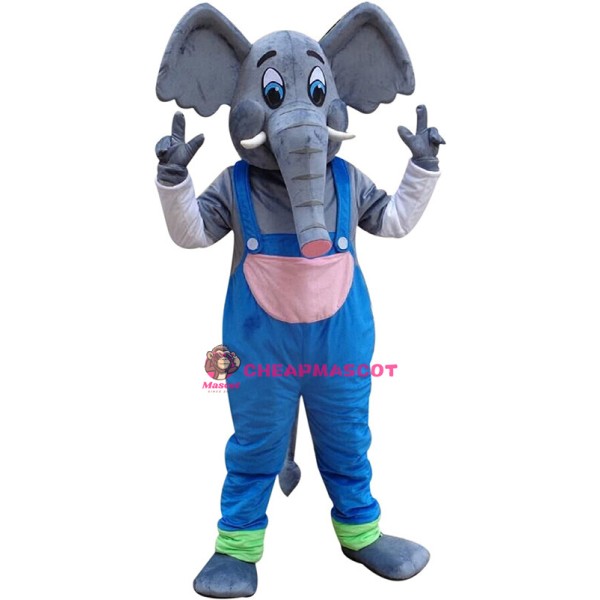 Blue Suit Elephant Mascot Costume