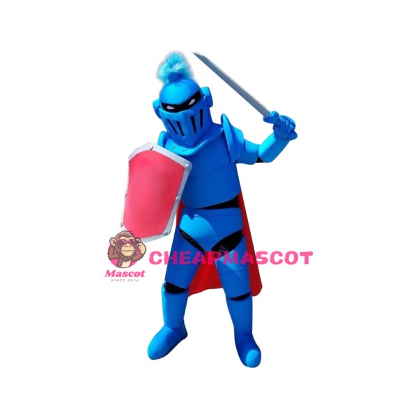 Power Blue Spartan Knight Mascot Costume