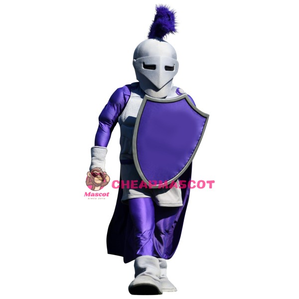 Purple Spartan Knight Mascot Costume