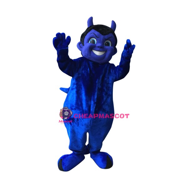 Friendly Blue Devil Mascot Costume