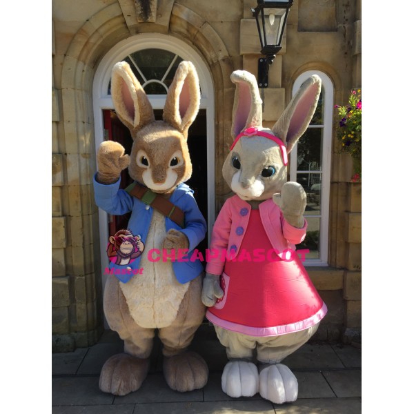 Peter Rabbit & Lily Bobtail Rabbit Mascot Costume
