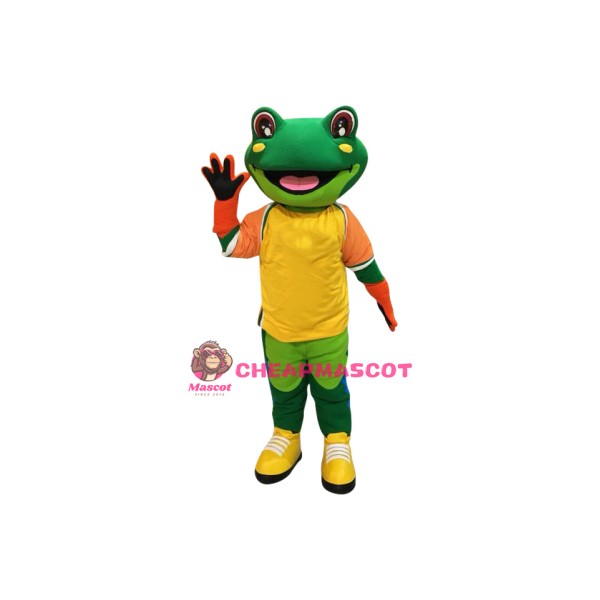 Happy Sport Frog Mascot Costume