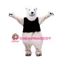 Friendly Realistic Polar Bear Mascot Costume