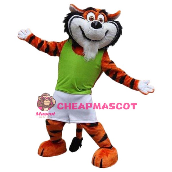Friendly Adult Tiger Mascot Costume