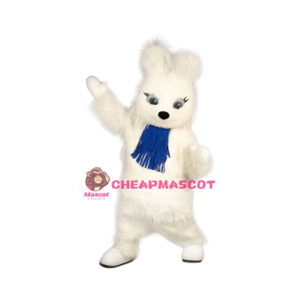 Friendly White Rabbit Mascot Costume