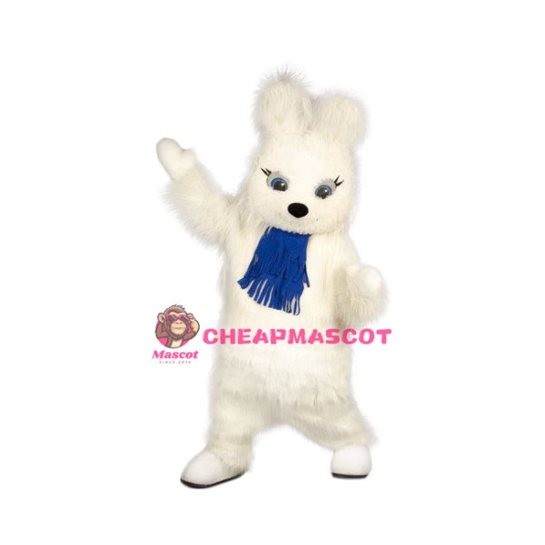 Friendly White Rabbit Mascot Costume