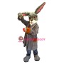 Superb Grey Easter Bunny Mascot Costume