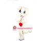 Red Heart White Rabbit Mascot Costume