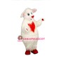 Red Heart Sheep Mascot Costume