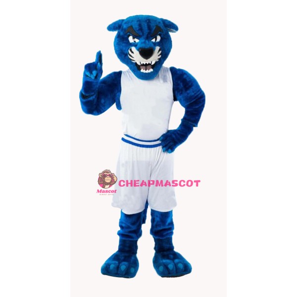 Sport Blue Panther Mascot Costume