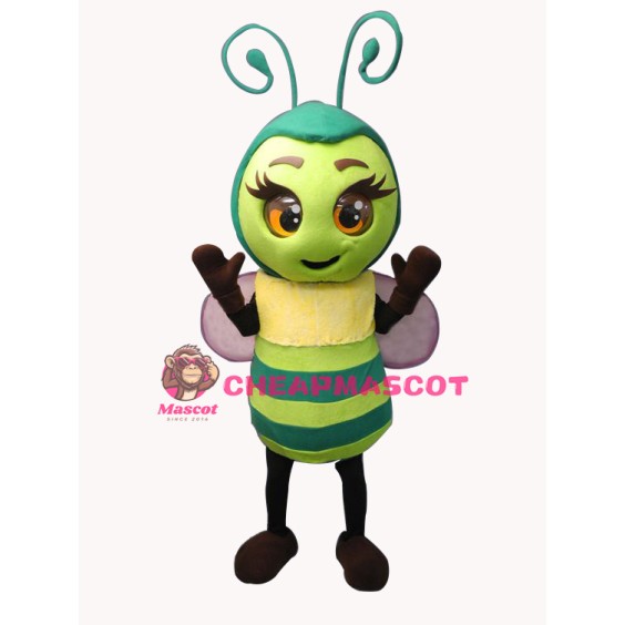 Superb Green Bee Mascot Costume