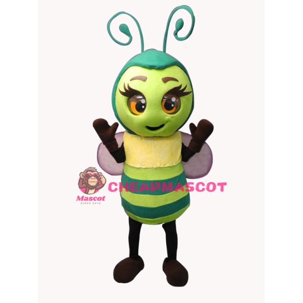 Superb Green Bee Mascot Costume
