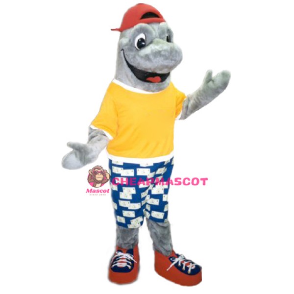 Superb College Dolphin Mascot Costume