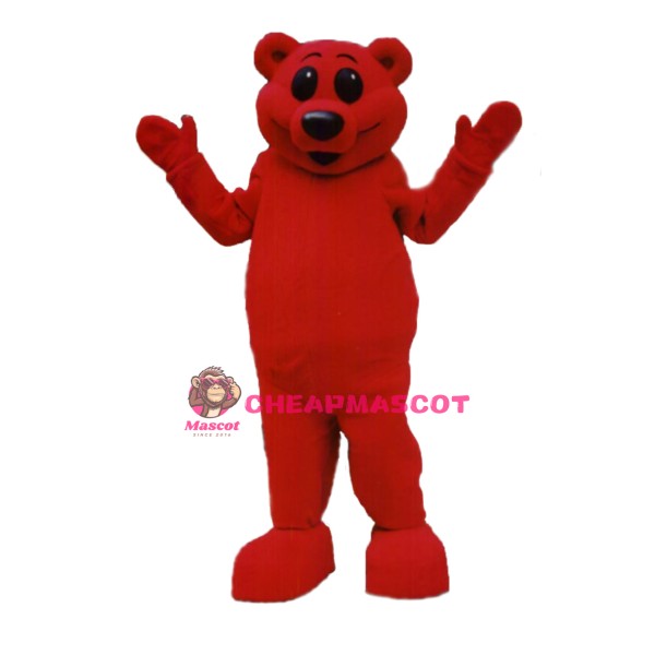 Red Teddy Bear Mascot Costume