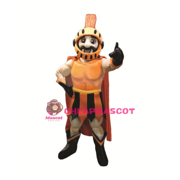 Friendly Spartan Knight Mascot Costume