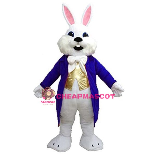 Blue Suit Easter Bunny Mascot Costume