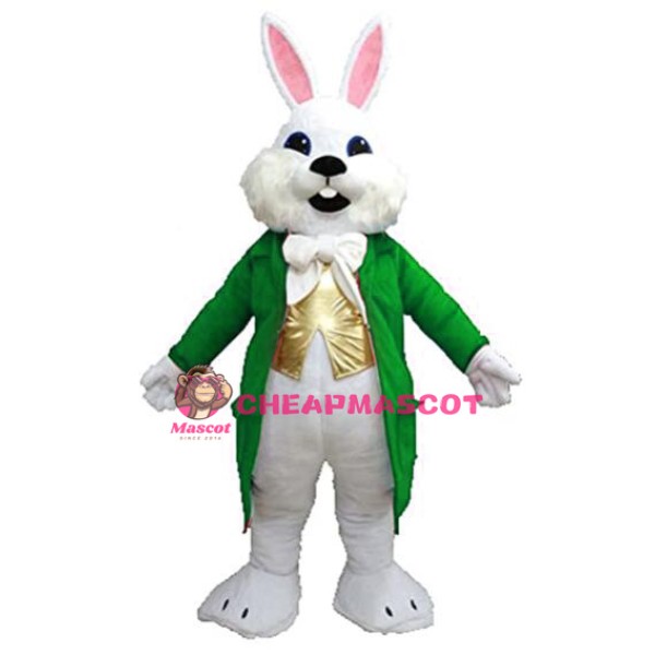 Green Suit Easter Bunny Mascot Costume