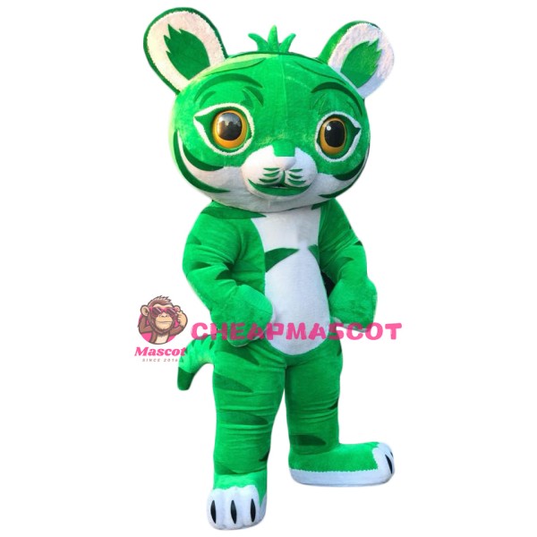 Lovely Green Tiger Mascot Costume