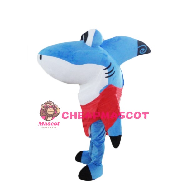 Super Cute Blue Shark Mascot Costume