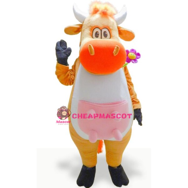 Yellow Cow Mascot Costume