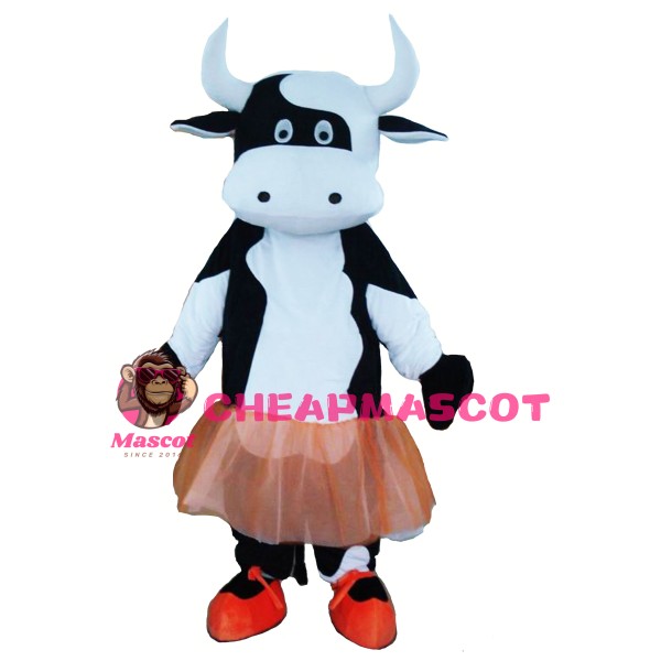 Ballet Dress Cow Mascot Costume