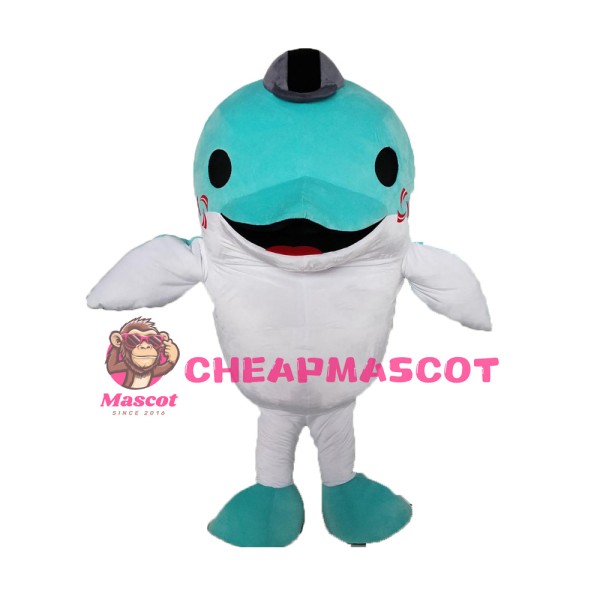 Blue Lightweight Dolphin Mascot Costume