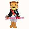 Badge Soldier Lion Mascot Costume