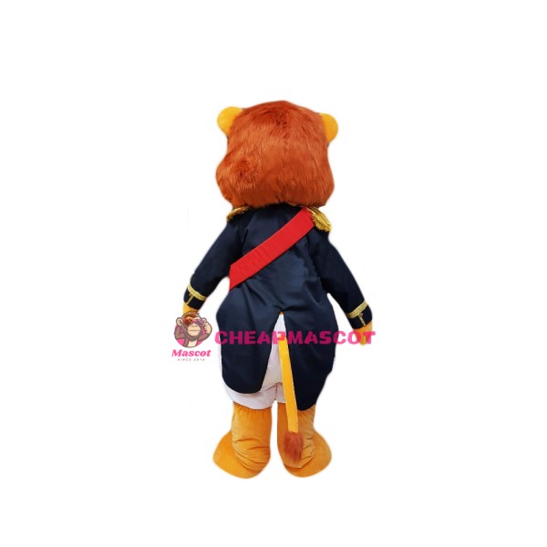 Badge Soldier Lion Mascot Costume