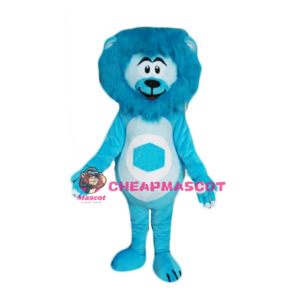 Blue Lightweight Lion Mascot Costume