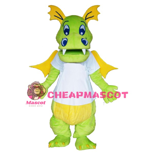 Happy Lightweight Green Dragon Mascot Costume