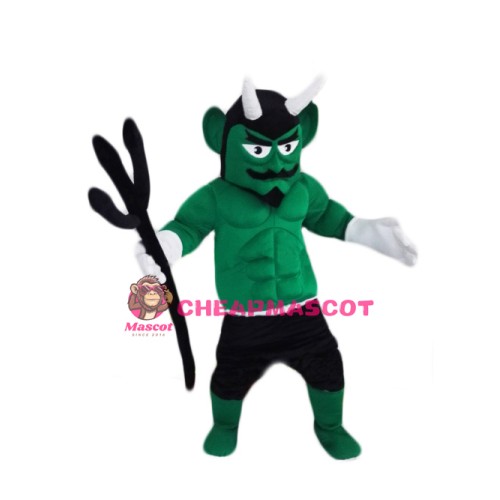 Green Devil Mascot Costume