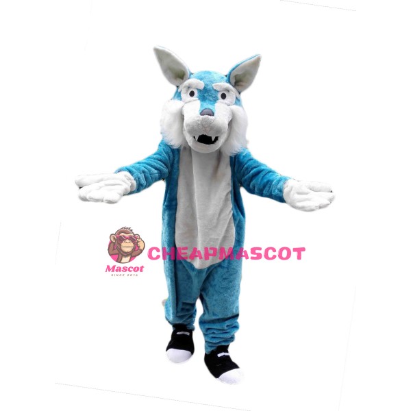 Blue Wolf Mascot Costume