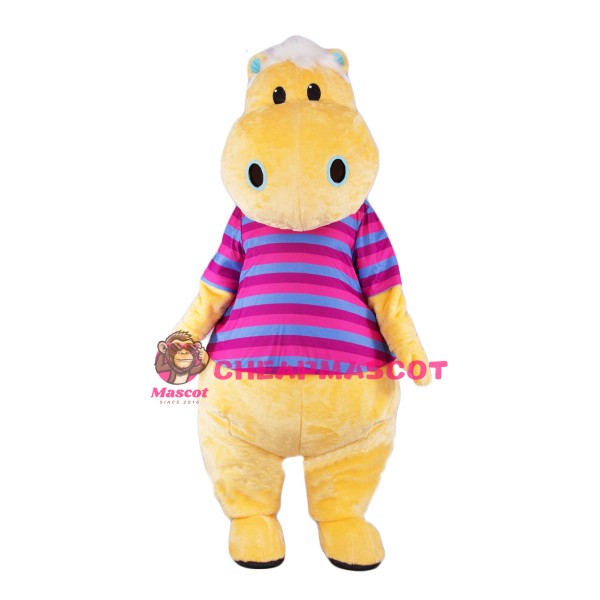 Yellow Hippo Mascot Costume