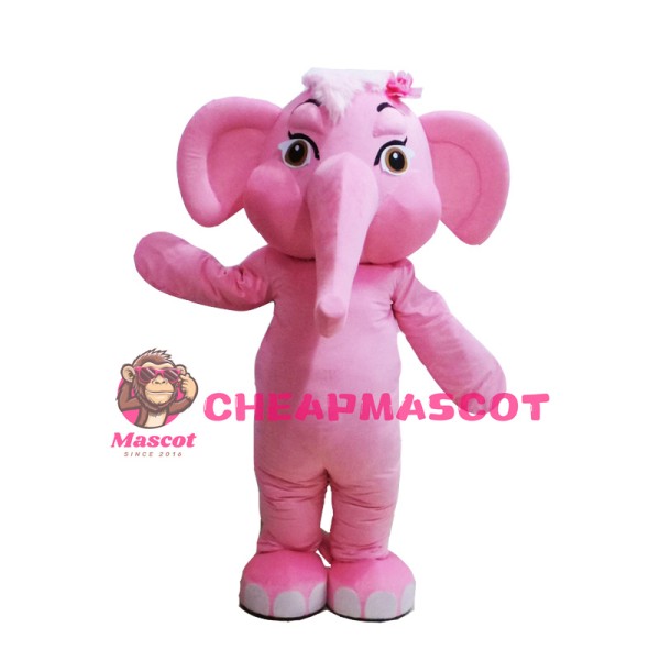 Super Cute Pink Elephant Mascot Costume