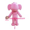Super Cute Pink Elephant Mascot Costume