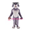 Grey Leopard Mascot Costume