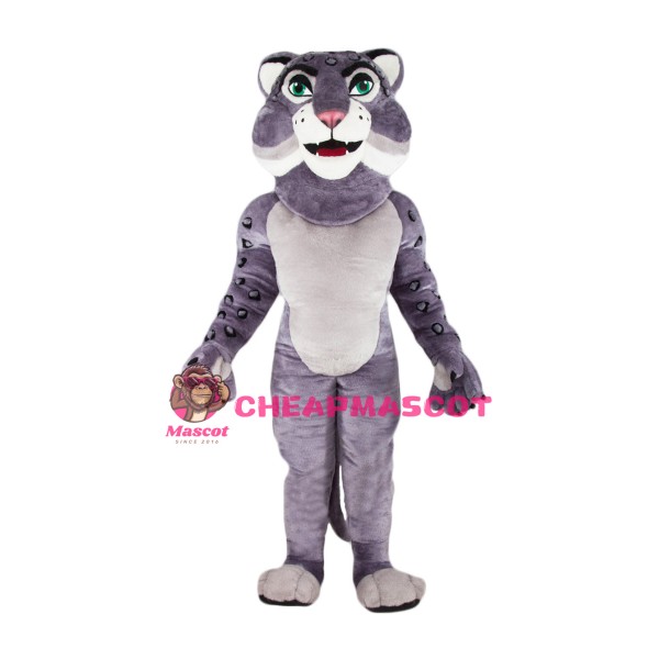 Grey Leopard Mascot Costume