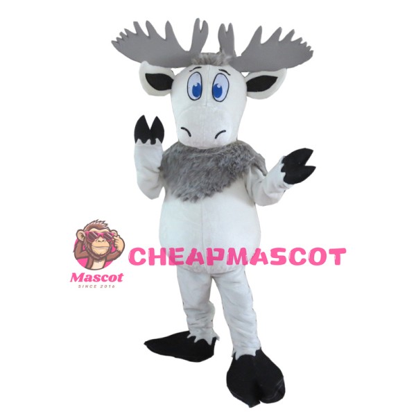 White Moose Mascot Costume