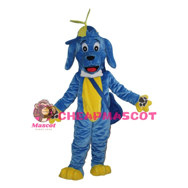 Blue Music Dog Mascot Costume