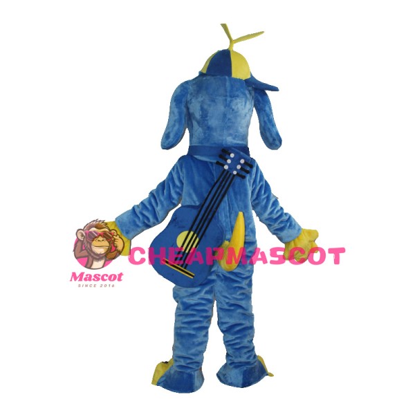 Blue Music Dog Mascot Costume