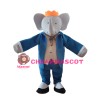 Mr. Blue Elephant Mascot Costume