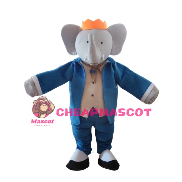 Mr. Blue Elephant Mascot Costume
