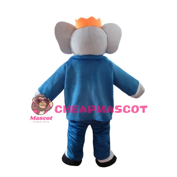 Mr. Blue Elephant Mascot Costume
