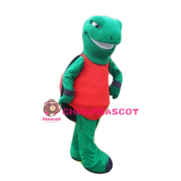 Happy Lightweight Green Turtle Mascot Costume