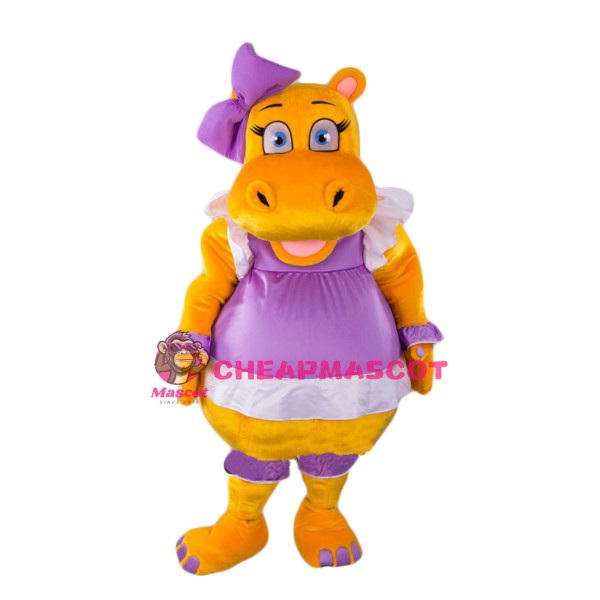 Beautiful Yellow Hippo Mascot Costume
