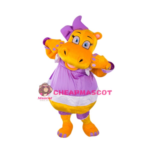 Beautiful Yellow Hippo Mascot Costume