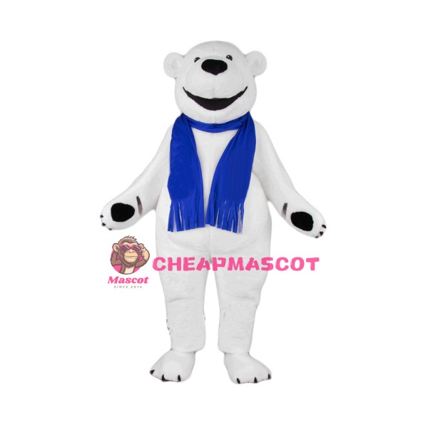 Happy Lightweight Polar Bear Mascot Costume