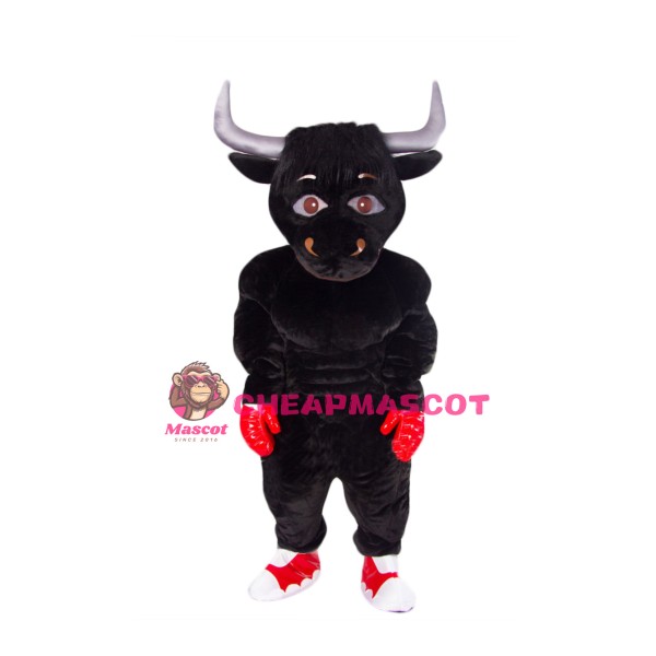 Sport Black Bull Mascot Costume