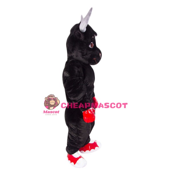Sport Black Bull Mascot Costume