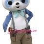 Blue & White Panda Mascot Costume